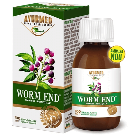 Sirop Worm End 100 ml, Ayurmed Sirop Worm End 100 ml, Ayurmed
