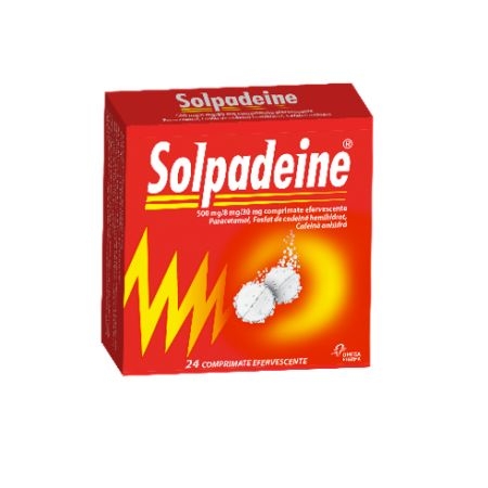 Solpadeine 500 mg/8 mg/30 mg, 24 comprimate efervescente, Perrigo Solpadeine 500 mg/8 mg/30 mg, 24 comprimate efervescente, Perrigo