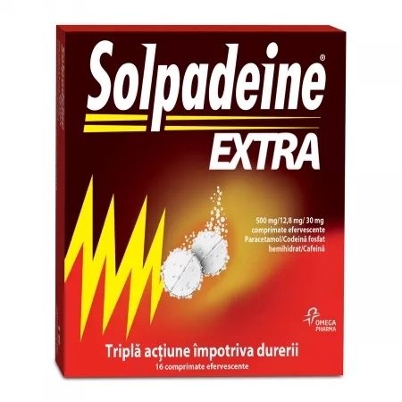 Solpadeine Extra, 500 mg/12,8 mg/30 mg, 16 comprimate efervescente, Perrigo Solpadeine Extra, 500 mg/12,8 mg/30 mg, 16 comprimate efervescente, Perrigo