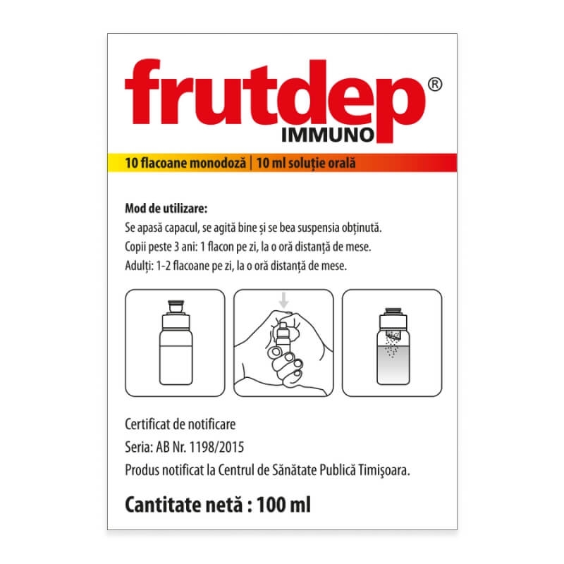 Solutie orala Frutdep Immuno, 10 flacoane, Dr. Phyto
