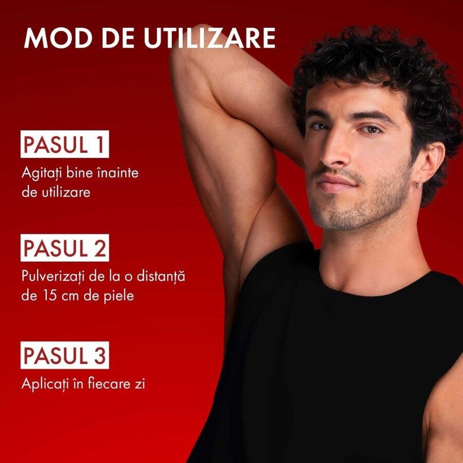 Spray antiperspirant Homme Clinical Control 96h, 125 ml, Vichy Spray antiperspirant Homme Clinical Control 96h, 125 ml, Vichy