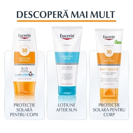 Spray de corp pentru copii SPF 50+ Sun Protection Sensitive Protect, 250 ml, Eucerin Spray de corp pentru copii SPF 50+ Sun Protection Sensitive Protect, 250 ml, Eucerin