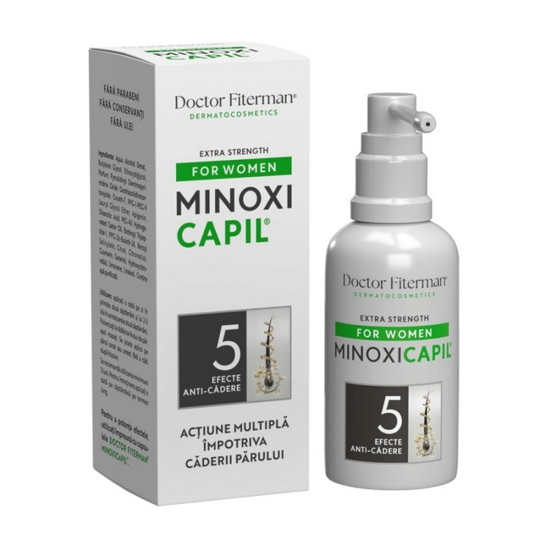 Spray impotriva caderii parului pentru femei Minoxicapil Women, 60 ml, Doctor Fiterman Spray impotriva caderii parului pentru femei Minoxicapil Women, 60 ml, Doctor Fiterman