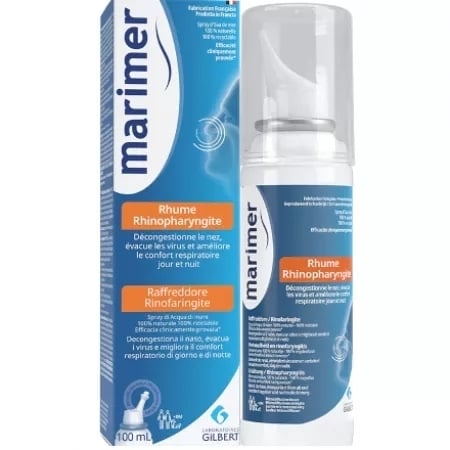 Spray nazal hipertonic cu apa de mare Marimer, 100 ml, Gilbert
