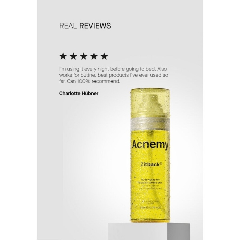 Zitback Spray Pentru Corp Pentru Pielea Predispusa La Acnee, 80 ml, Acnemy Zitback Spray Pentru Corp Pentru Pielea Predispusa La Acnee, 80 ml, Acnemy