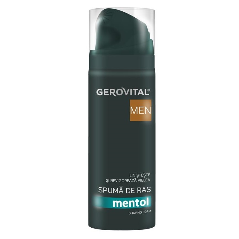 Spuma de ras cu mentol Men, 200 ml, Gerovital Spuma de ras cu mentol Men, 200 ml, Gerovital