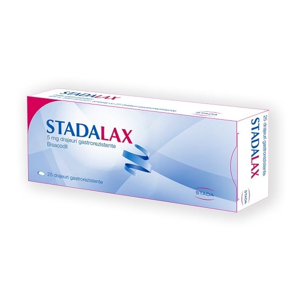 Stadalax, 5 mg, 25 drajeuri gastrorezistente, Stada Stadalax, 5 mg, 25 drajeuri gastrorezistente, Stada