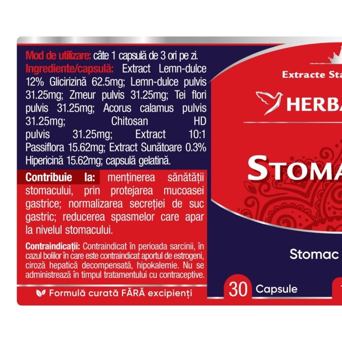 StomaCalm, 30 capsule, Herbagetica StomaCalm, 30 capsule, Herbagetica