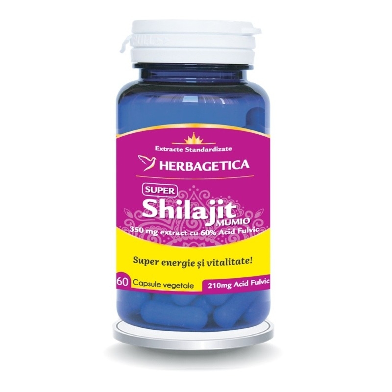 Super Shilajit Mumio, 60 capsule, Herbagetica Super Shilajit Mumio, 60 capsule, Herbagetica