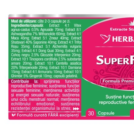 Superfecund femei, 30 capsule, Herbagetica