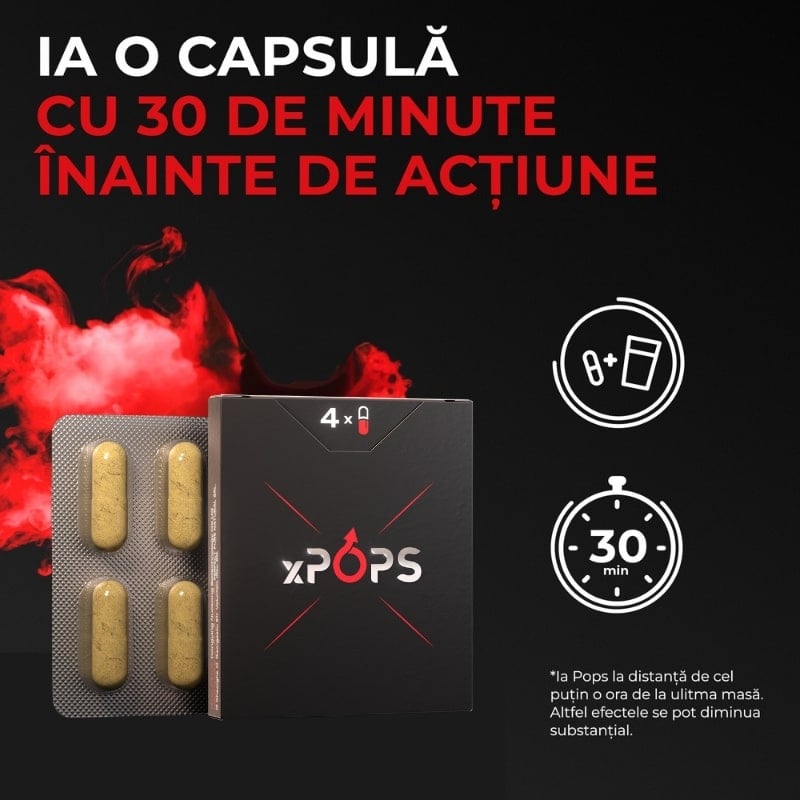 Supliment alimentar pentru potenta, 4 capsule, Pops