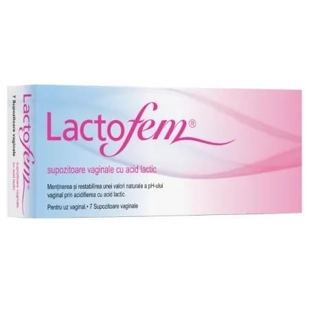 Supozitoare vaginale cu acid lactic Lactofem, 7 bucati, Anton Hubner Supozitoare vaginale cu acid lactic Lactofem, 7 bucati, Anton Hubner