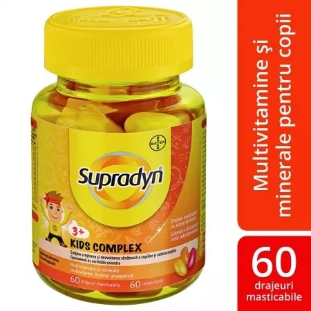 Supradyn Kids Complex, 60 drajeuri masticabile, Bayer Supradyn Kids Complex, 60 drajeuri masticabile, Bayer
