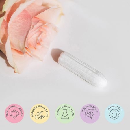 Tampoane cu bumbac organic Mini, 16 bucati, Enroush Tampoane cu bumbac organic Mini, 16 bucati, Enroush