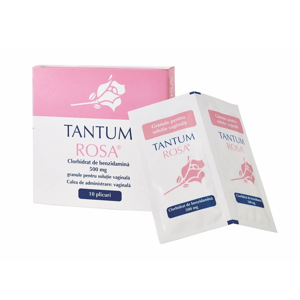 Tantum Rosa, 500 mg granule pentru solutie vaginala, 10 plicuri, Angelini Tantum Rosa, 500 mg granule pentru solutie vaginala, 10 plicuri, Angelini