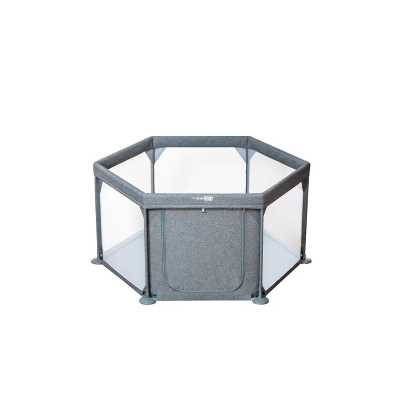 FreeON - Tarc de joaca pentru bebe, Hexagonal, Cu 4 manere, Intrare cu fermoar, Cu geanta de transport, 117 x 67 x 67 cm, Grey FreeON - Tarc de joaca pentru bebe, Hexagonal, Cu 4 manere, Intrare cu fermoar, Cu geanta de transport, 117 x 67 x 67 cm, Grey