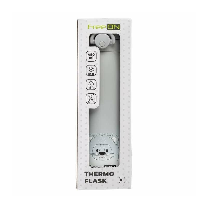 Termos lichide, FreeON, Din otel inoxidabil, Cu mentinere de temperatura de pana la 12 ore, 480 ml, Grey Termos lichide, FreeON, Din otel inoxidabil, Cu mentinere de temperatura de pana la 12 ore, 480 ml, Grey