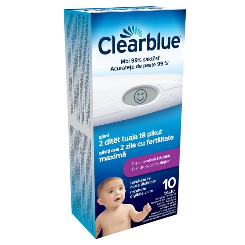 Test de ovulatie digital cu 1 dispozitiv si 10 benzi de testare, Clearblue