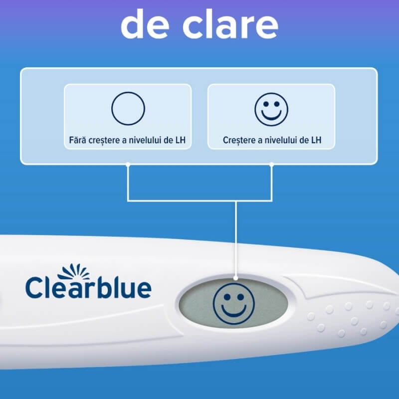 Test de ovulatie digital cu 1 dispozitiv si 10 benzi de testare, Clearblue