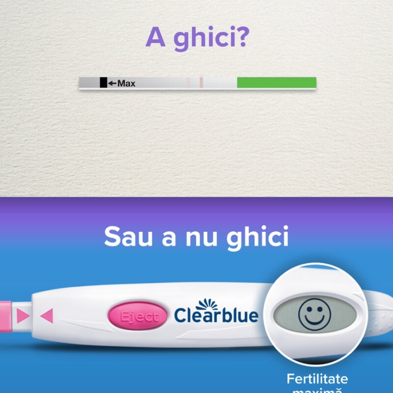 Test de ovulatie digital cu 1 dispozitiv si 10 benzi de testare, Clearblue