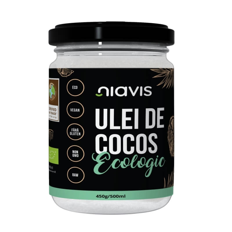 Ulei de cocos ecologic, 450 g/500 ml, Niavis Ulei de cocos ecologic, 450 g/500 ml, Niavis
