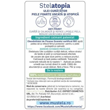 Ulei de curatare pentru piele atopica Stelatopia, 500 ml, Mustela