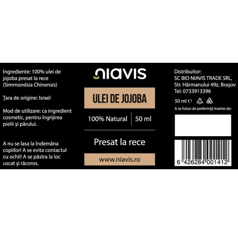 Ulei de jojoba, 50 ml, Niavis