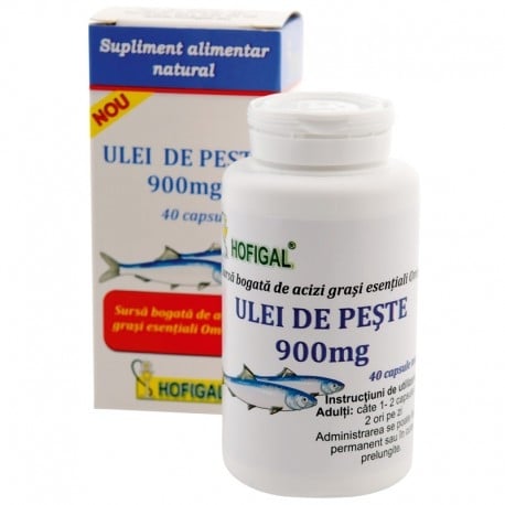 Ulei de peste, 900 mg, 40 capsule moi, Hofigal Ulei de peste, 900 mg, 40 capsule moi, Hofigal