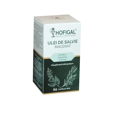 Ulei de salvie macerat, 60 capsule moi, Hofigal Ulei de salvie macerat, 60 capsule moi, Hofigal