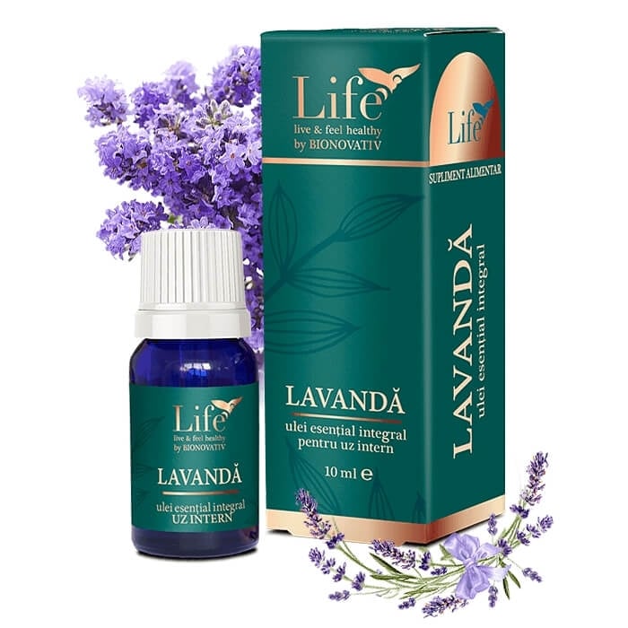 Ulei esential integral de lavanda, 10 ml, Bionovativ Ulei esential integral de lavanda, 10 ml, Bionovativ