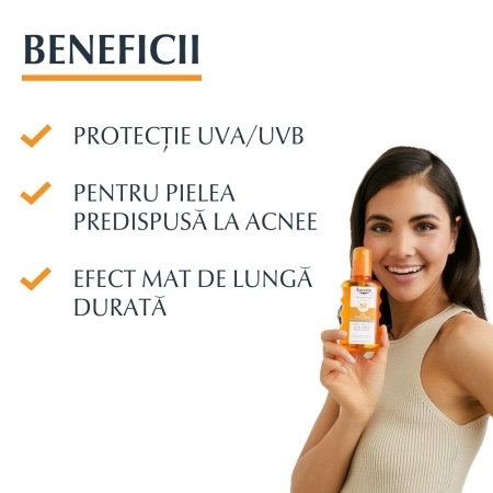 Spray de corp transparent SPF 50+ Sun Protection Oil Control, 200 ml, Eucerin Spray de corp transparent SPF 50+ Sun Protection Oil Control, 200 ml, Eucerin