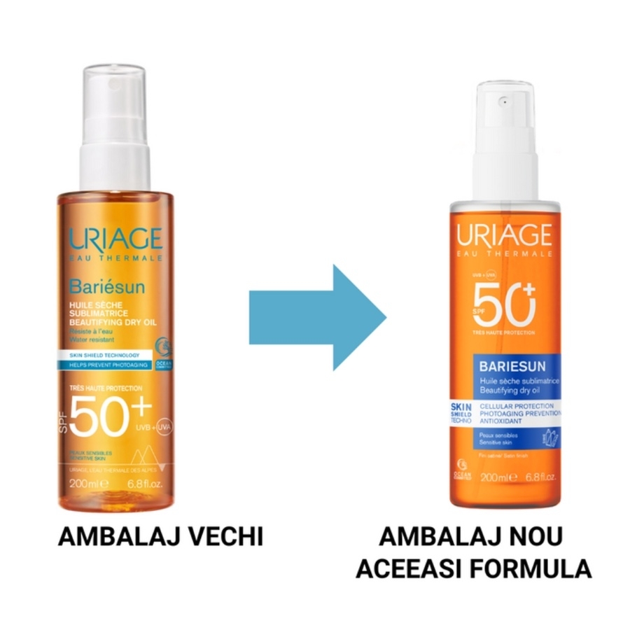 Ulei uscat cu protectie solara SPF 50+ Bariesun, 200 ml, Uriage Ulei uscat cu protectie solara SPF 50+ Bariesun, 200 ml, Uriage