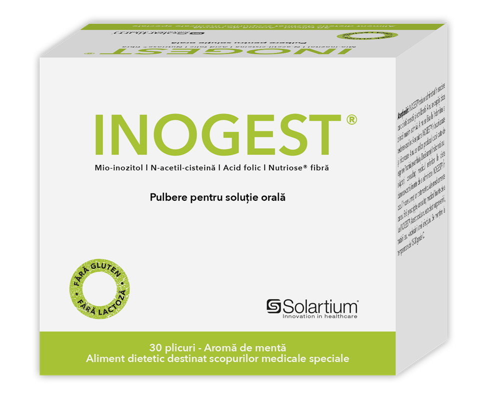 Inogest pulbere pentru solutie orala cu aroma de menta, 30 plicuri, Meditrina Inogest pulbere pentru solutie orala cu aroma de menta, 30 plicuri, Meditrina