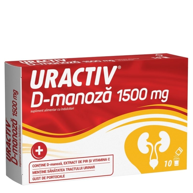 Uractiv D-manoza, 1500 mg, 10 plicuri, Terapia Uractiv D-manoza, 1500 mg, 10 plicuri, Terapia