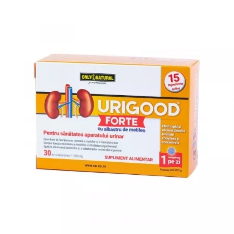 Urigood Forte 1000 mg, 20 comprimate, Only Natural Urigood Forte 1000 mg, 20 comprimate, Only Natural