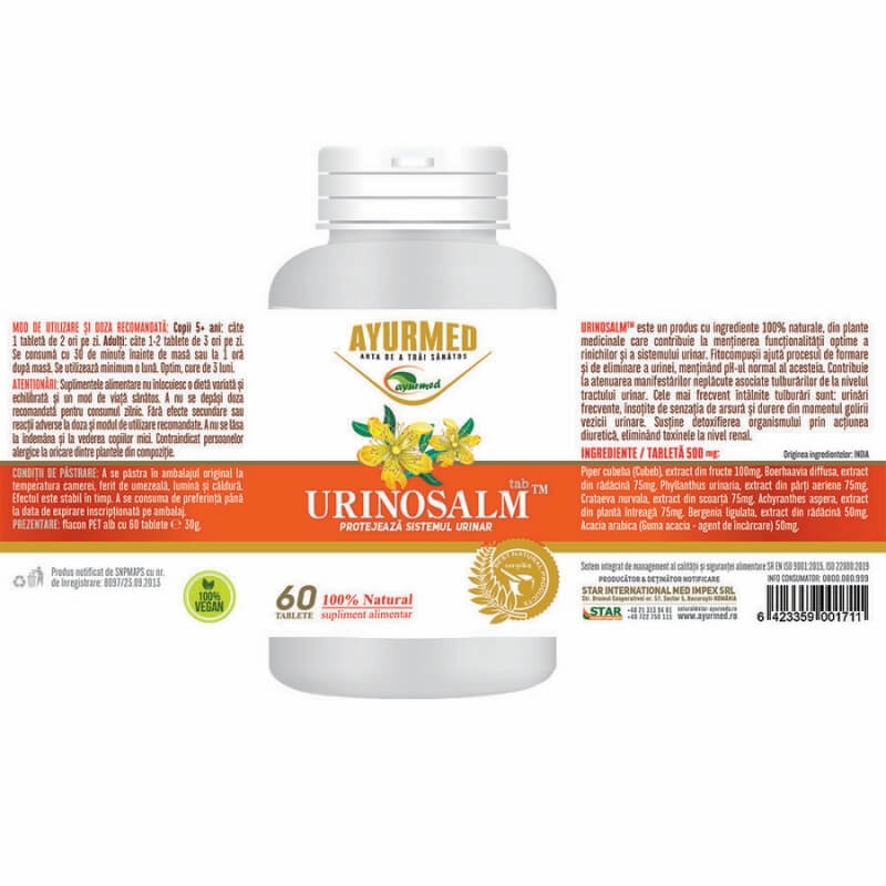 Urinosalm, 60 tablete, Ayurmed