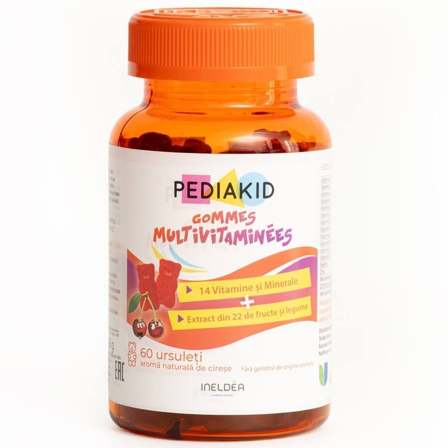 Ursuleti gumati cu vitamine si minerale, 60 ursuleti, Pediakid Ursuleti gumati cu vitamine si minerale, 60 ursuleti, Pediakid