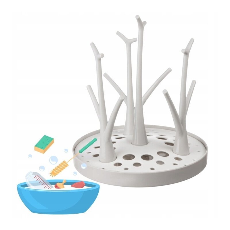 Uscator, Bocioland, Pentru biberoane, Cu design flexibil, Fara BPA, Pentru 8 recipiente, 22x26 cm, White Uscator, Bocioland, Pentru biberoane, Cu design flexibil, Fara BPA, Pentru 8 recipiente, 22x26 cm, White