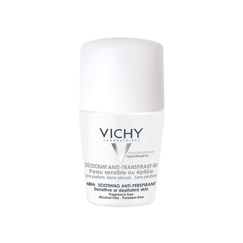 Roll-on antiperspirant cu eficacitate 48h fara parfum, 50ml, Vichy Roll-on antiperspirant cu eficacitate 48h fara parfum, 50ml, Vichy