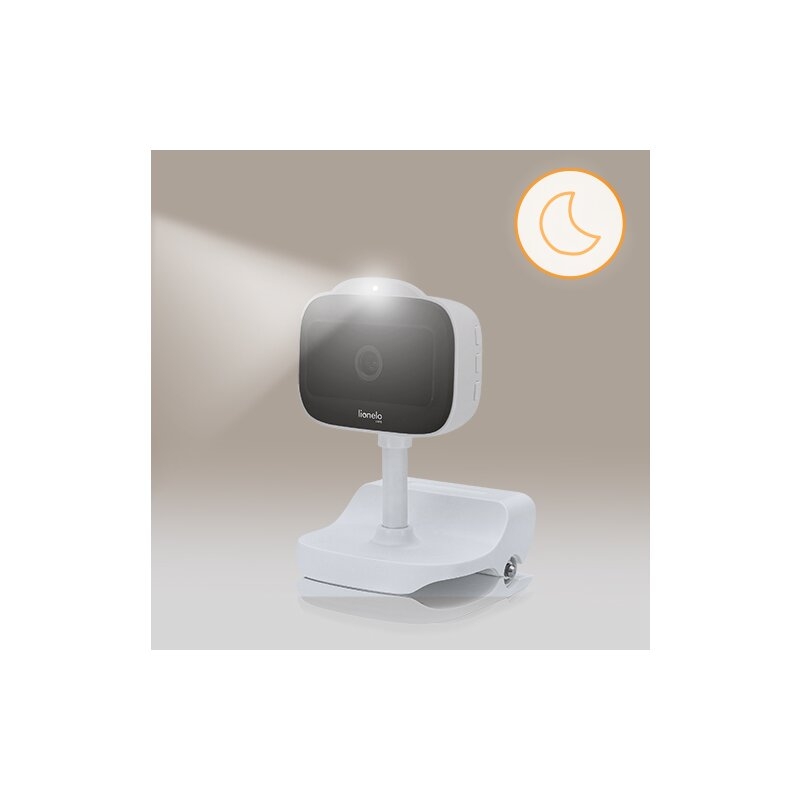 Video monitor, Lionelo, Babyline Go, Cu aplicatia dedicata Lionelo Smart, Mod de noapte 8m, Cu functie de iluminare, Pana la 5h functionare wireless, Comunicare bidirectionala, Rotatie 180 grade, Alb