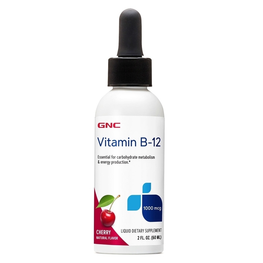 Vitamina B-12 lichida cu aroma de cirese, 1000 mcg, 60 ml, GNC Vitamina B-12 lichida cu aroma de cirese, 1000 mcg, 60 ml, GNC