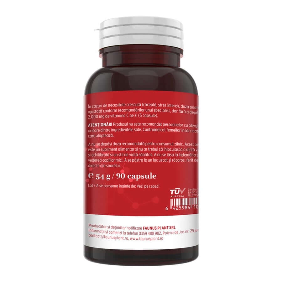 Vitamina C lipozomala cu extract de macese, 90 capsule, Faunus Plant