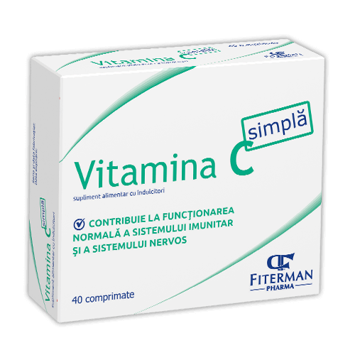 Vitamina C simpla, 180 mg, 40 comprimate de supt, Fiterman Vitamina C simpla, 180 mg, 40 comprimate de supt, Fiterman