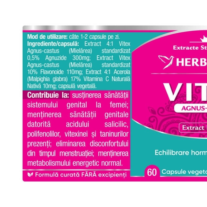 Vitex Agnus-Castus, 60 capsule, Herbagetica