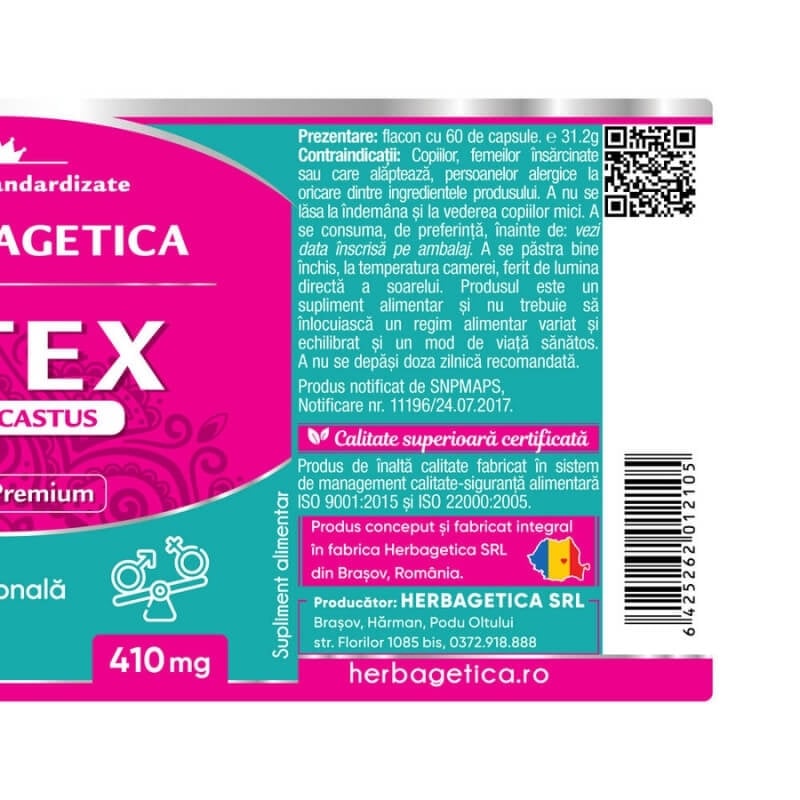 Vitex Agnus-Castus, 60 capsule, Herbagetica