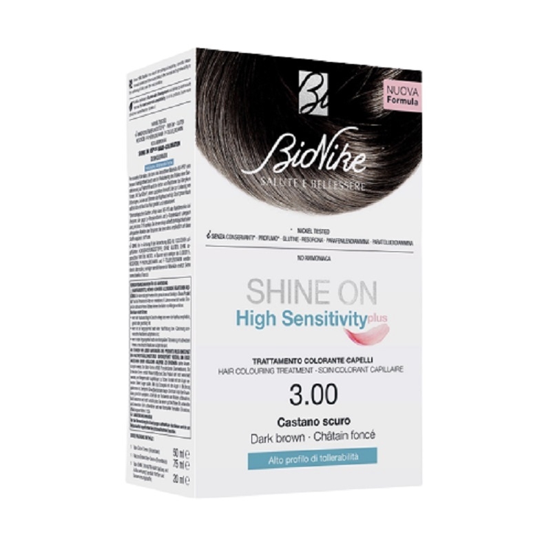 Vopsea pentru par Nr. 3.00 Castano Scuro Shine On High Sensitivity, BioNike Vopsea pentru par Nr. 3.00 Castano Scuro Shine On High Sensitivity, BioNike