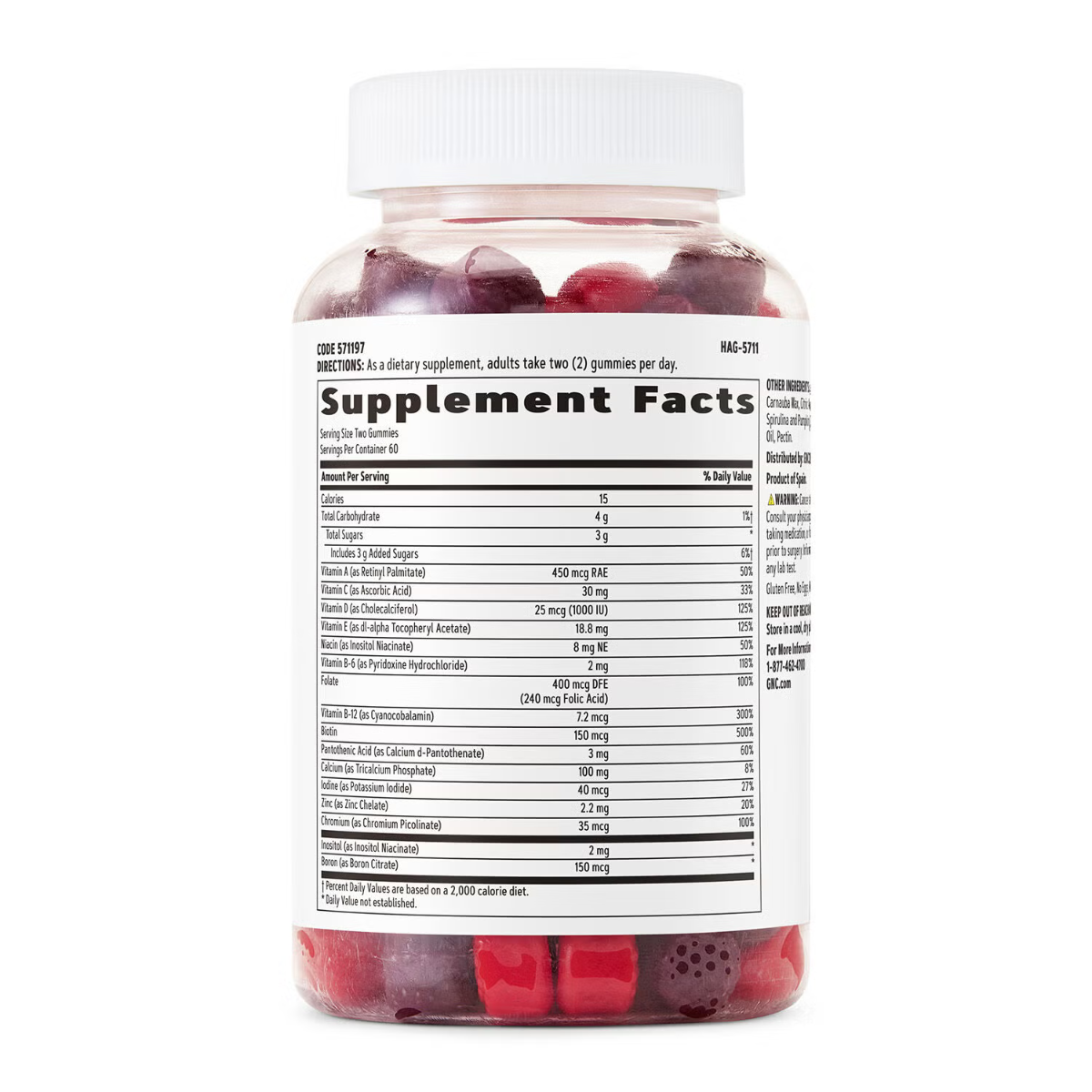 Formula de multivitamine pentru femei cu aroma naturala de fructe de padure, 120 jeleuri, GNC