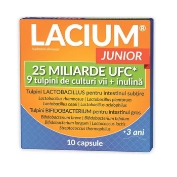 Lacium Junior 25 miliarde UFC, 10 capsule, Zdrovit Lacium Junior 25 miliarde UFC, 10 capsule, Zdrovit